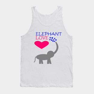 Love Elephants Love Hearts Love Wildlife Tank Top